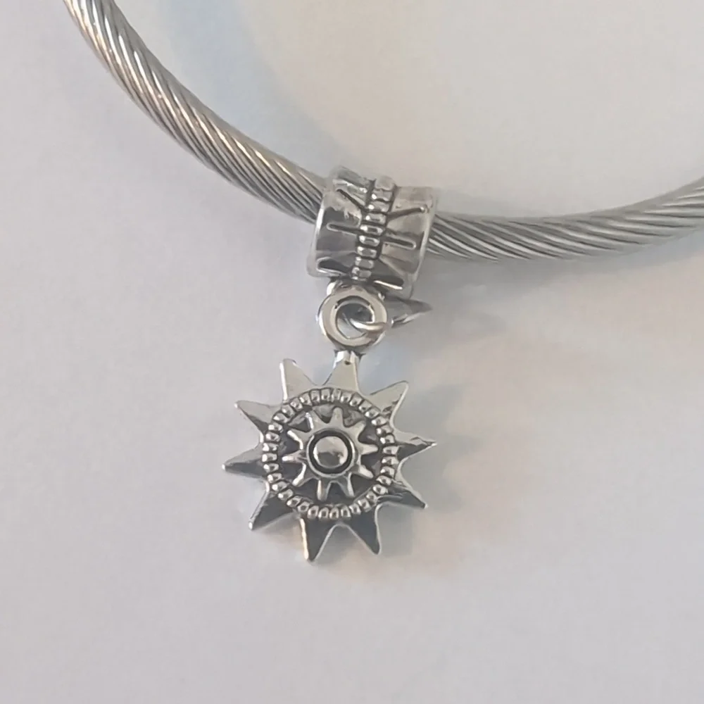 Silver Navigation Star Dangle Charm for Pandora Style‎ Bracelet